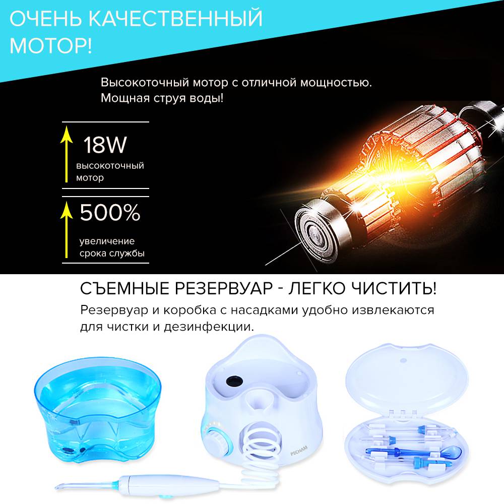 Іригатор PECHAM Professional White Edition + річний запас насадок-Фото 3