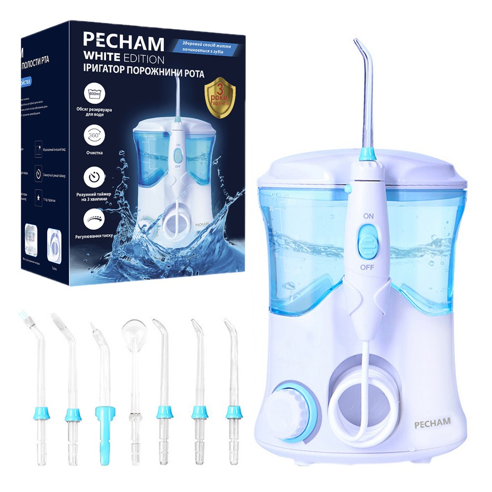 Ирригатор PECHAM Professional White Edition + годовой запас насадок-Фото 5