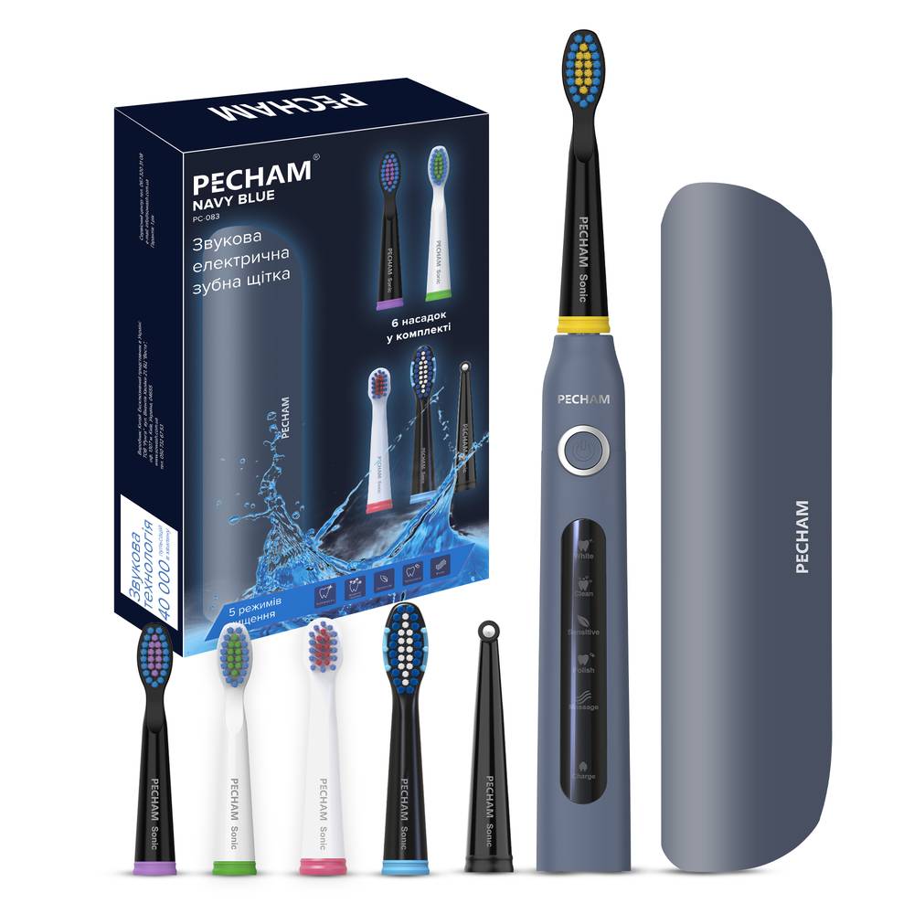 Звукова електрична зубна щітка PECHAM Navy Blue Travel PC-083-Главное фото