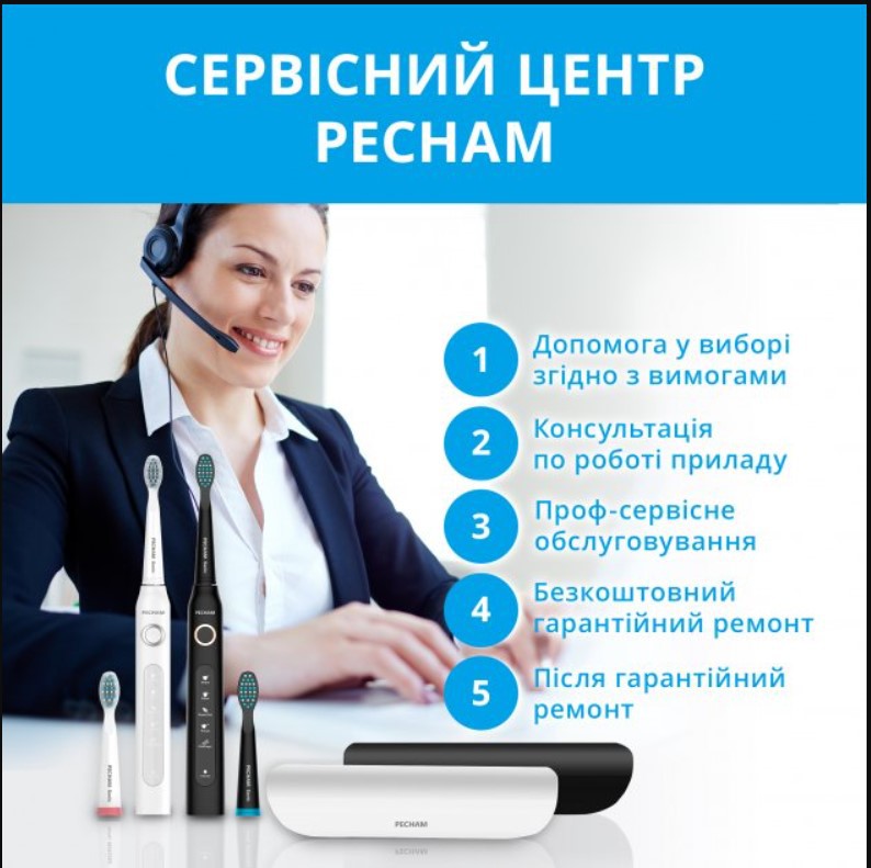 Набор звуковых электрических зубных щеток PECHAM Black and White Travel Set PC-084 + годовой запас насадок-Фото 2