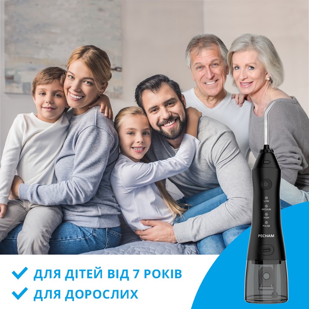 Ирригатор Pecham travel black PC-1581 + годовой запас насадок-Фото 9