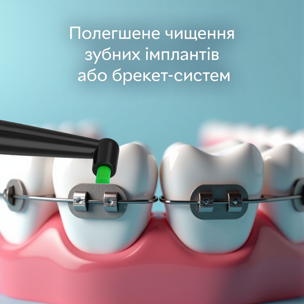 Насадки монопучкові середньої жорсткості до електричної зубної щітки PECHAM чорні-Фото 4